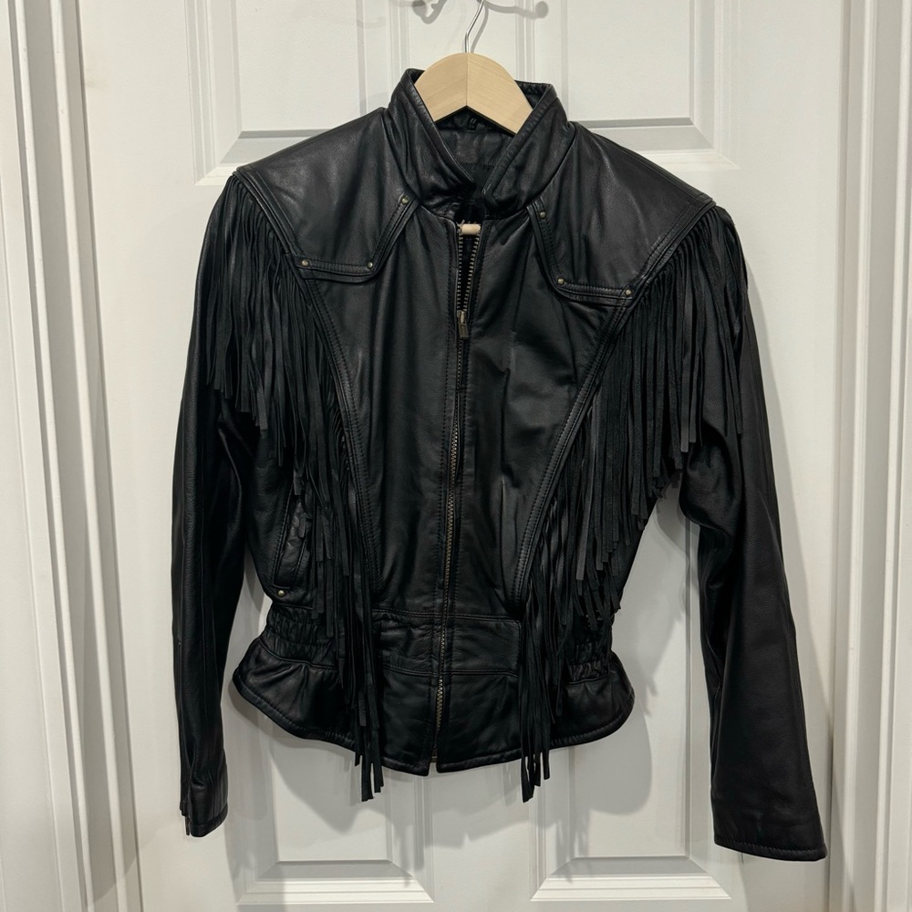 Iconic Vintage 80s Wilson’s Leather Fringe Jacket XS